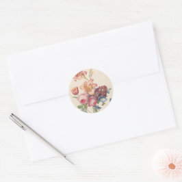 Vintage bloemschildering Nederlandse fijne kunst w Ronde Sticker