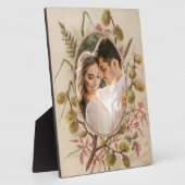 Vintage bloemstuk aangepaste fotolijst plaquette fotoplaat (Zijkant)