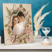 Vintage bloemstuk aangepaste fotolijst plaquette fotoplaat (Zijkant)