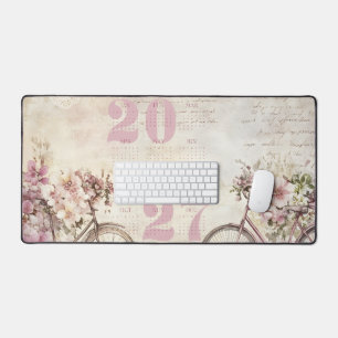 Vintage Bloemstuk Antieke Fiets Kalender 2027 Bureaumat