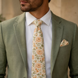Vintage Bloemstuk Pioen Trouw Halsband Stropdas