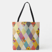 vintage bloemstukwerk quilt tote bag (Voorkant)