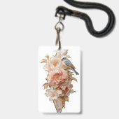 Vintage bloemvogelbadge* badge (Voorzijde met lanyard)