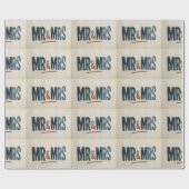 Vintage Blokprint Typografie "DHR & MEVR" Cadeaupapier (Vlak)