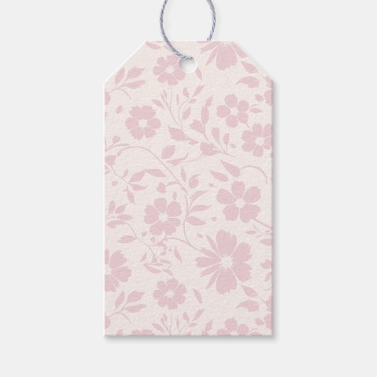 Vintage Bloom Blush Roze - Neutraal Cadeaulabel (Voorkant)