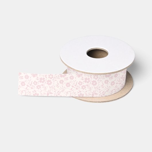 Vintage Bloom Blush Roze - Neutraal Satijnen Lint (Spoel)