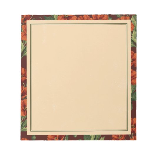 Vintage Bloom Klaprozen Notitieblok (Voorkant)