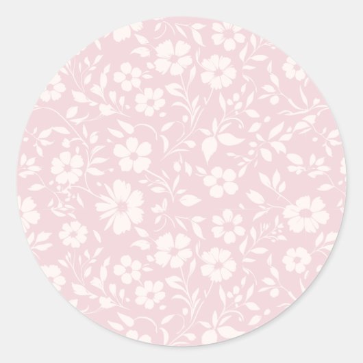 Vintage Bloom Neutral - Blush Pink Ronde Sticker (Voorkant)