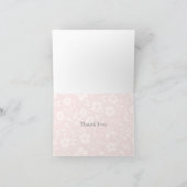 Vintage Bloom Neutral - Blush Roze Bedankkaart (Binnen)