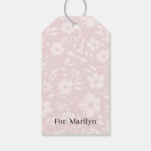 Vintage Bloom Neutral - Blush Roze Cadeaulabel (Achterkant)