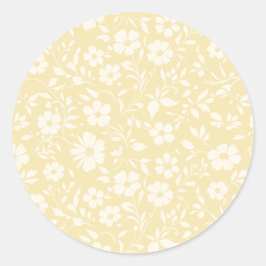 Vintage Bloom Neutral - Roomboter Ronde Sticker (Voorkant)