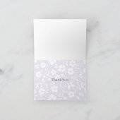 Vintage Bloom Neutral - Stof Lavendel Bedankkaart (Binnen)