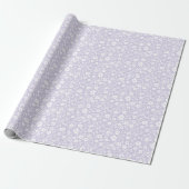 Vintage Bloom Neutral - Stof Lavendel Cadeaupapier (Uitgerold)