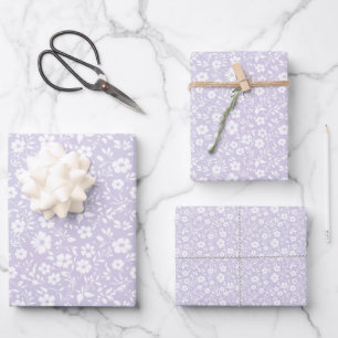 Vintage Bloom Neutral - Stof Lavendel Inpakpapier Vel