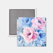 Vintage Bloom Pastel Bloemblaadjes Waterverf Magneet (Voorkant / Achterkant)