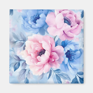 Vintage Bloom Pastel Bloemblaadjes Waterverf Magneet