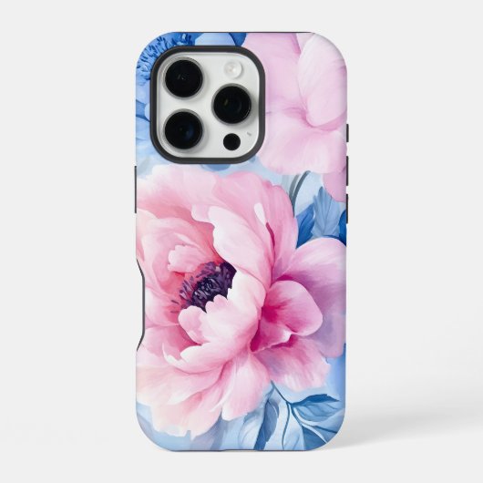Vintage Bloom Pastel Bloemen Waterverf iPhone Hoesje (Achterkant)