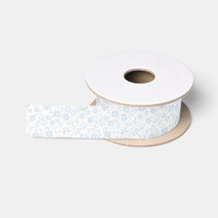 Vintage Bloom Poederblauw - Neutraal Satijnen Lint