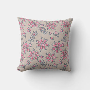 Vintage Bloom Roze Bloemen Worp Kussen
