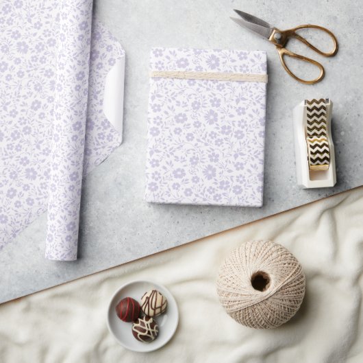 Vintage Bloom Stof Lavendel - Neutraal Cadeaupapier (Crafts)