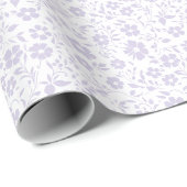 Vintage Bloom Stof Lavendel - Neutraal Cadeaupapier (Rol Hoek)