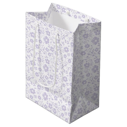Vintage Bloom Stof Lavendel - Neutraal Medium Cadeauzakje (Voorkant Gekanteld)