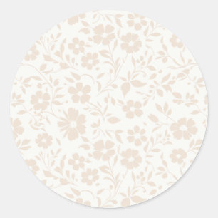 Vintage Bloom Zachte Linnen - Neutraal Ronde Sticker