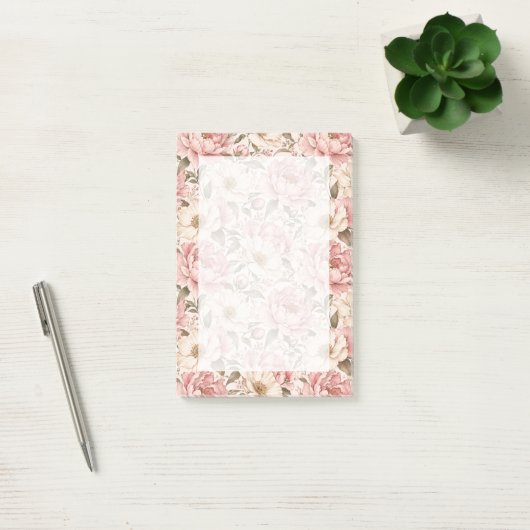 Vintage Blooming Peonies Pattern Post-it® Notes (Kantoor)