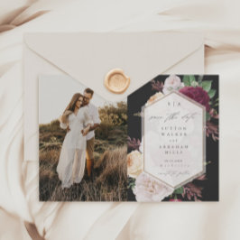 Vintage Blooms Bloemenfoto  Save The Date