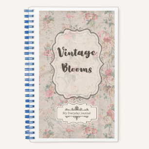 Vintage Blooms Bloemenjournaal Zachte Waterverf Notitieboek