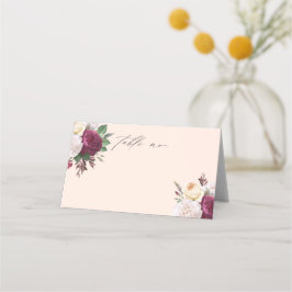 Vintage blooms bloemige huwelijksplaatskaart plaatskaartje