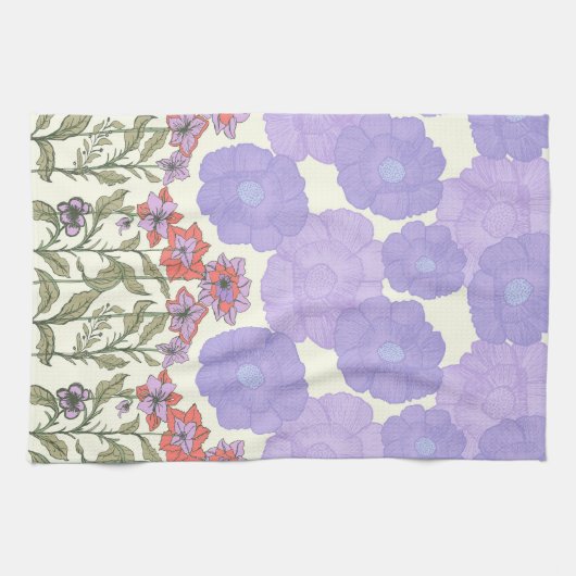 Vintage Bloomscape – Bloemige Botanische Keuken Theedoek (Horizontaal)