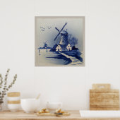 Vintage Blue and White Delft Poster (Keuken)