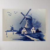 Vintage Blue and White Delft Poster (Voorkant)