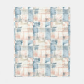 Vintage Blue & Blush Painterly Fleece Blanket (Voorkant)