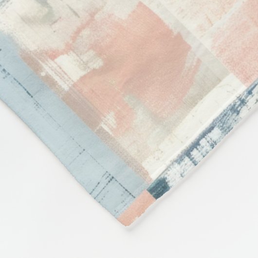Vintage Blue & Blush Painterly Fleece Blanket (Hoek)