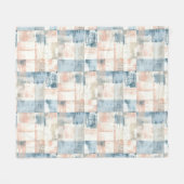 Vintage Blue & Blush Painterly Fleece Blanket Deken (Voorkant (Horizontaal))