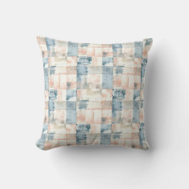Vintage Blue & Blush Painterly Throw Pillow Kussen