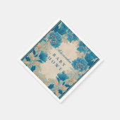 Vintage Blue Botanical Baby Shower Servet (Hoek)