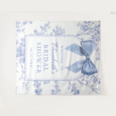 Vintage Blue Bow Bridal Shower Photo Backdrop Wandkleed (Voorkant (horizontaal))