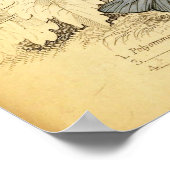 Vintage Blue Butterflies Poster (Hoek)