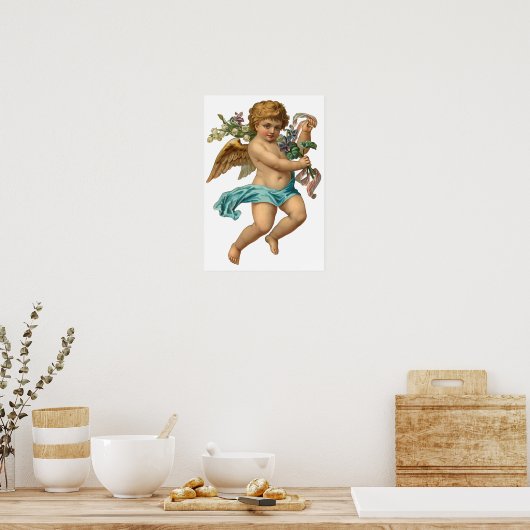 vintage "Blue Cherub" Poster (Keuken)