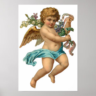 vintage "Blue Cherub" Poster