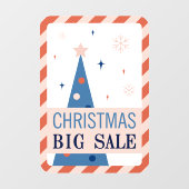 Vintage Blue Christmas Sale Window Cling Raamsticker (Vel)