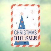 Vintage Blue Christmas Sale Window Cling Raamsticker (Vel 3)