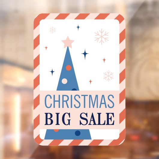 Vintage Blue Christmas Sale Window Cling Raamsticker (Vel 2)