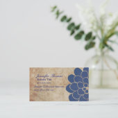 Vintage Blue Dahlia Floral Wedding Planner Visitekaartje (Staand voorkant)