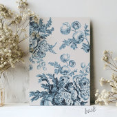 Vintage Blue Floral Chinoiserie Bridal Shower Kaart