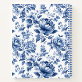 Vintage Blue Floral Rose Pattern Notitieboek (Achterkant)