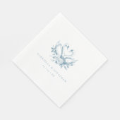 Vintage Blue Floral Swans Wedding Servet (Hoek)
